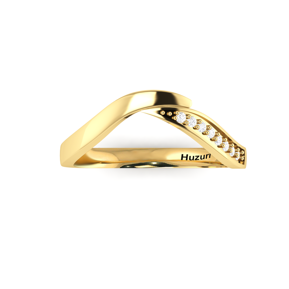 Classic Sparkling Gold Plated Band Diamond Ring
