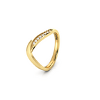 Classic Sparkling Gold Plated Band Diamond Ring