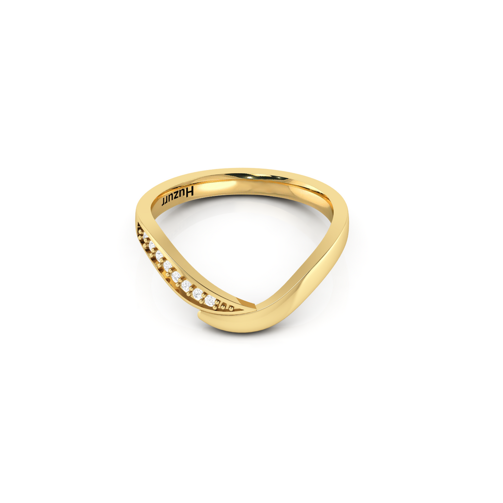 Classic Sparkling Gold Plated Band Diamond Ring