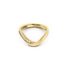 Classic Sparkling Gold Plated Band Diamond Ring