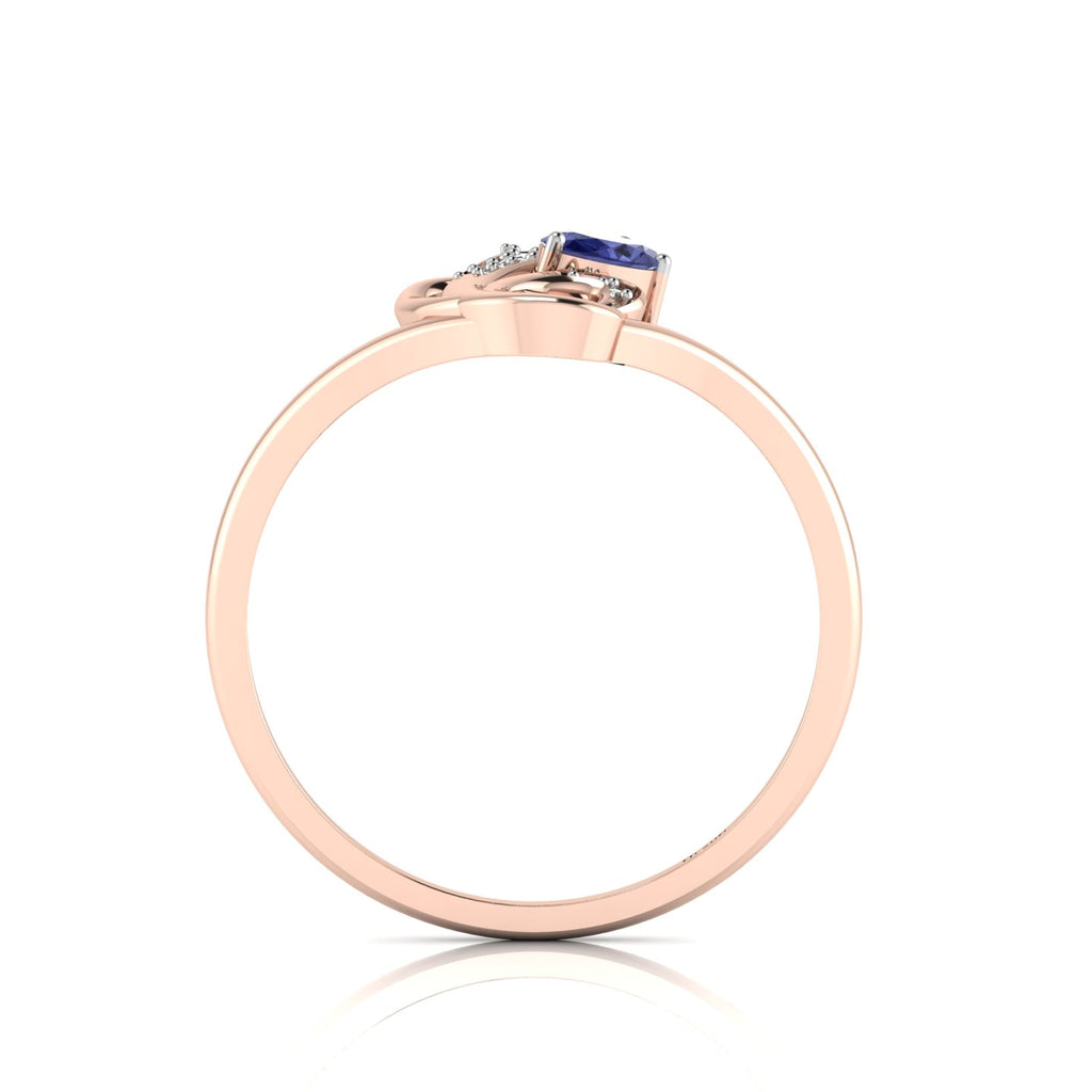 Oval-Cut Tanzanite Rose Gold Plated Two Tone Classic Ring
