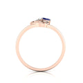 Oval-Cut Tanzanite Rose Gold Plated Two Tone Classic Ring