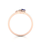 Oval-Cut Tanzanite Rose Gold Plated Two Tone Classic Ring