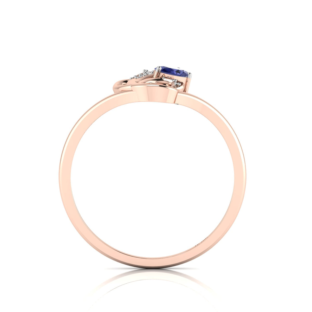 Oval-Cut Tanzanite Rose Gold Plated Two Tone Classic Ring