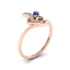 Oval-Cut Tanzanite Rose Gold Plated Two Tone Classic Ring