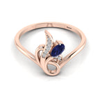 Oval-Cut Tanzanite Rose Gold Plated Two Tone Classic Ring