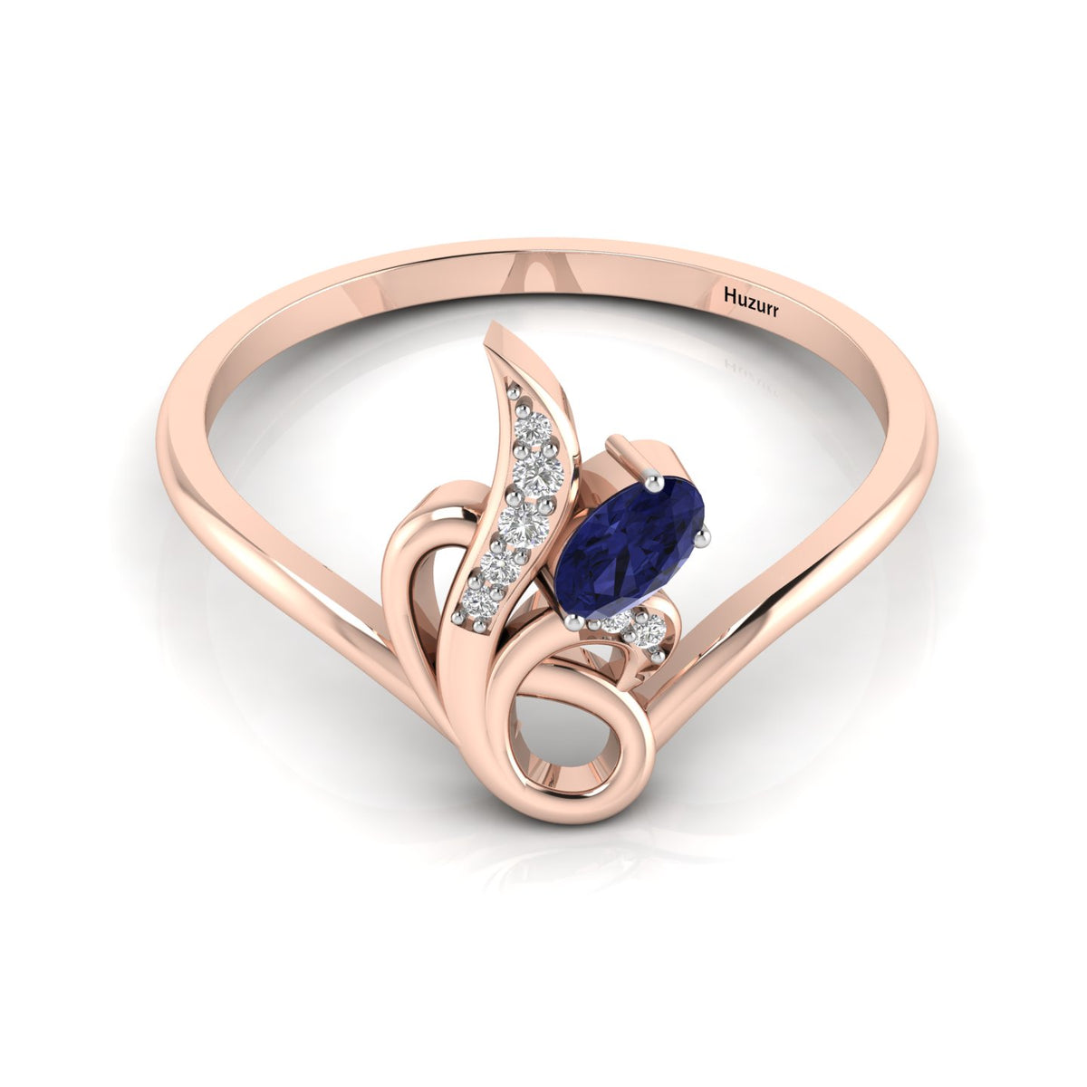 Oval-Cut Tanzanite Rose Gold Plated Two Tone Classic Ring