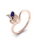 Oval-Cut Tanzanite Rose Gold Plated Two Tone Classic Ring