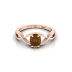 Infinity Twisted Oval-Cut Coffee Diamond Rose Gold Plated Ring