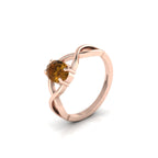 Infinity Twisted Oval-Cut Coffee Diamond Rose Gold Plated Ring