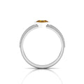925 Silver Princess Cut Coffee Diamond Milgrain Solitaire Ring