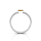925 Silver Princess Cut Coffee Diamond Milgrain Solitaire Ring