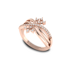 Sparkling Queen Crown Rose Gold Plated Diamond Ring