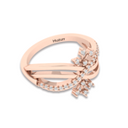 Sparkling Queen Crown Rose Gold Plated Diamond Ring