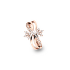 Sparkling Queen Crown Rose Gold Plated Diamond Ring