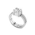 Sterling Silver Double Band Round Diamond Ring
