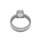 Sterling Silver Double Band Round Diamond Ring