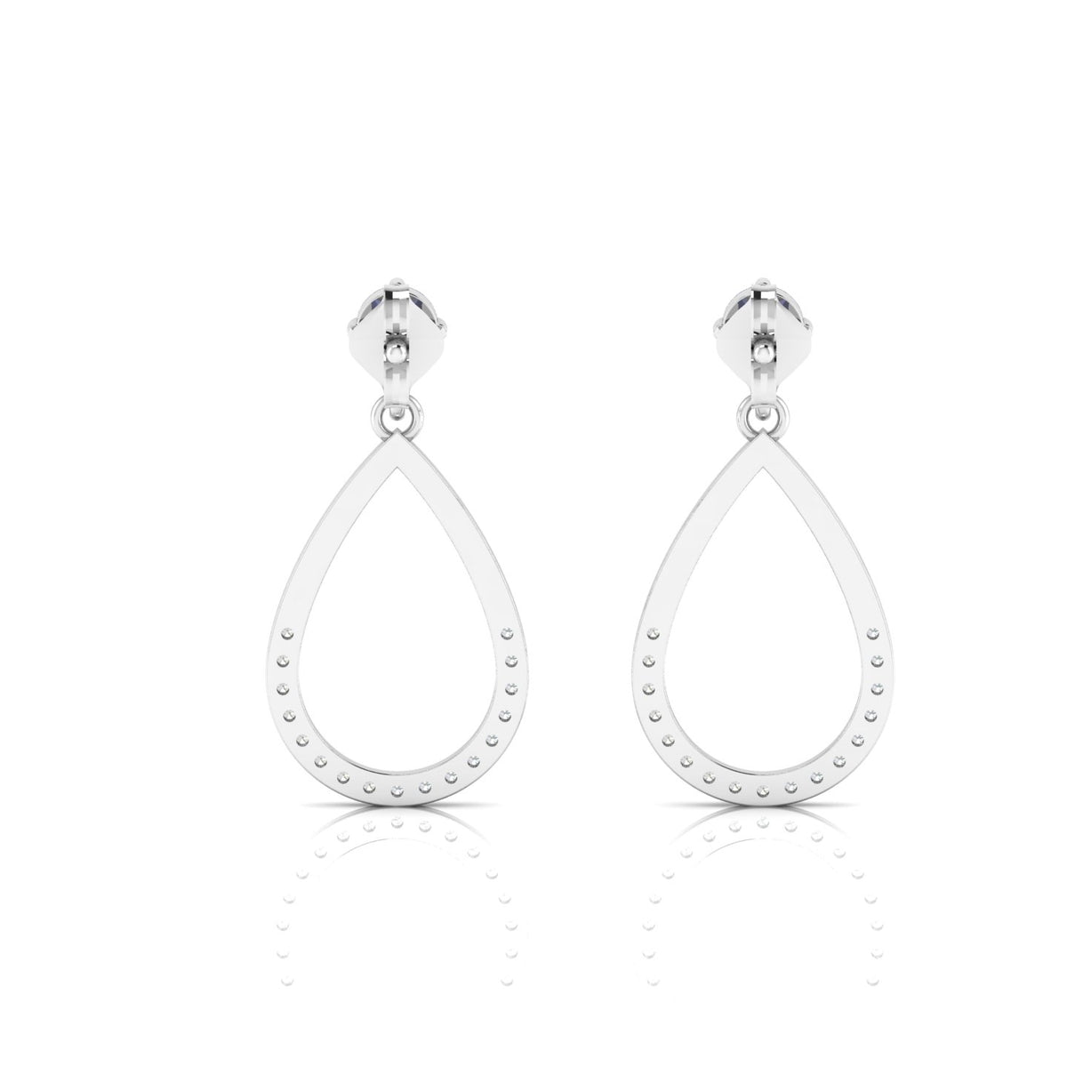 Open Teardrop Ruby Sterling Silver Earrings