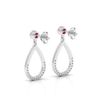 Open Teardrop Ruby Sterling Silver Earrings