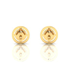 Emerald Gold Plated Round Halo Stud Earrings