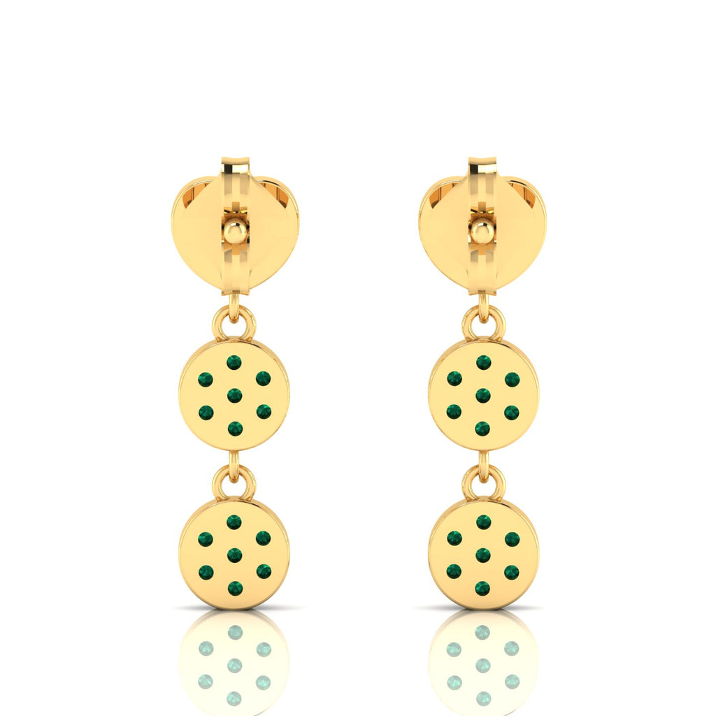 Emerald Drops & Danglers Gold Plated Heart Earrings