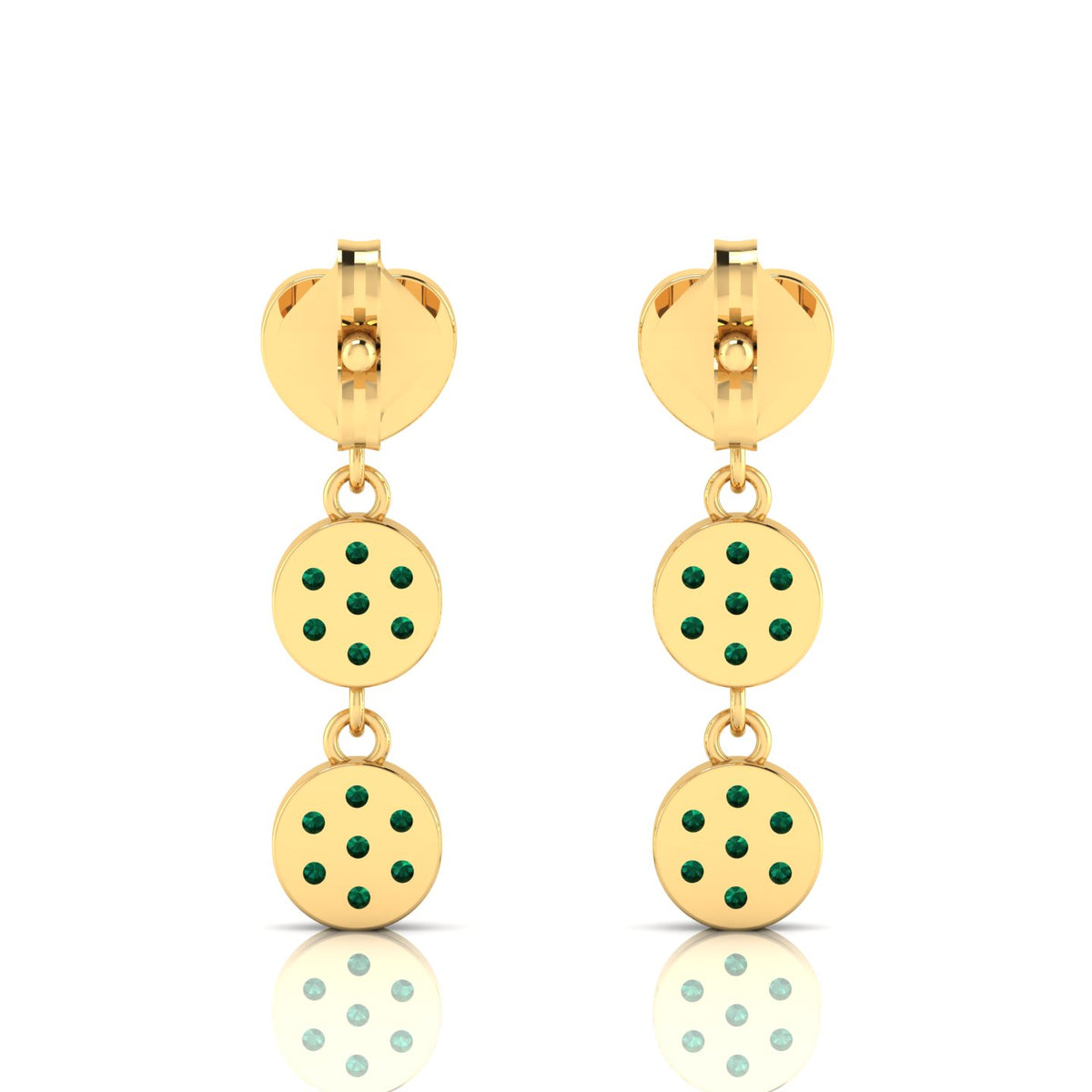 Emerald Drops & Danglers Gold Plated Heart Earrings