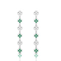 Clover Emerald Drops & Danglers Sterling Silver Earrings