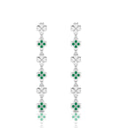 Clover Emerald Drops & Danglers Sterling Silver Earrings