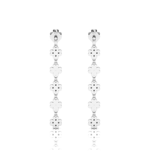 Clover Emerald Drops & Danglers Sterling Silver Earrings