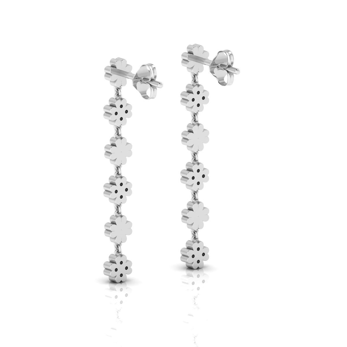 Clover Emerald Drops & Danglers Sterling Silver Earrings
