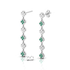 Clover Emerald Drops & Danglers Sterling Silver Earrings