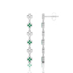 Clover Emerald Drops & Danglers Sterling Silver Earrings