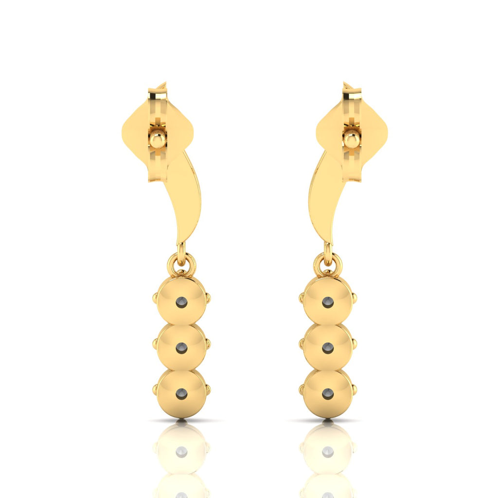 Emerald Gold Plated Wavy Line Drop Earrings