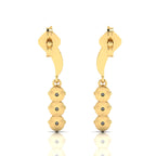 Emerald Gold Plated Wavy Line Drop Earrings