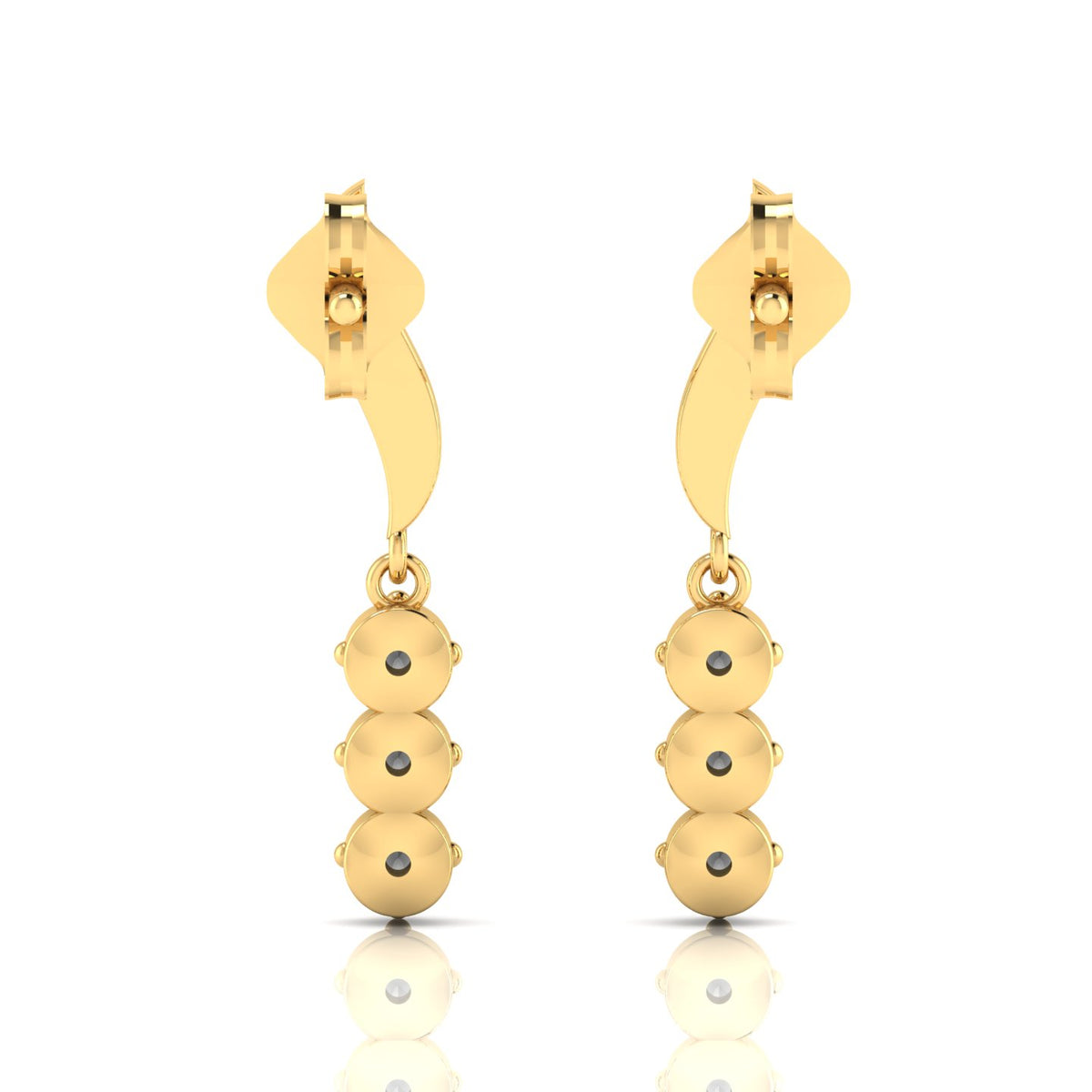 Emerald Gold Plated Wavy Line Drop Earrings