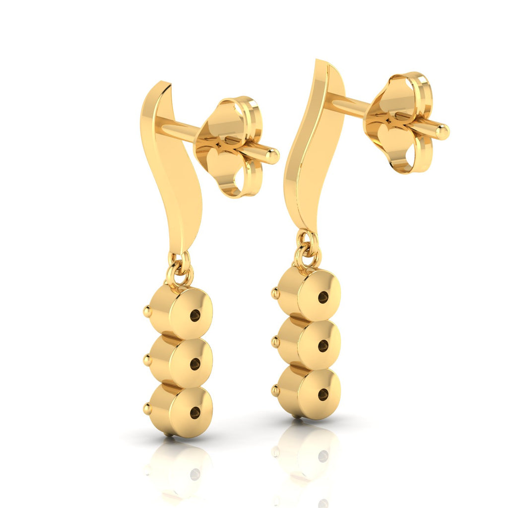 Emerald Gold Plated Wavy Line Drop Earrings