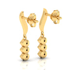 Emerald Gold Plated Wavy Line Drop Earrings