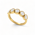 5-Diamond Engagement Gold Plated Band Ring