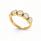 5-Diamond Engagement Gold Plated Band Ring