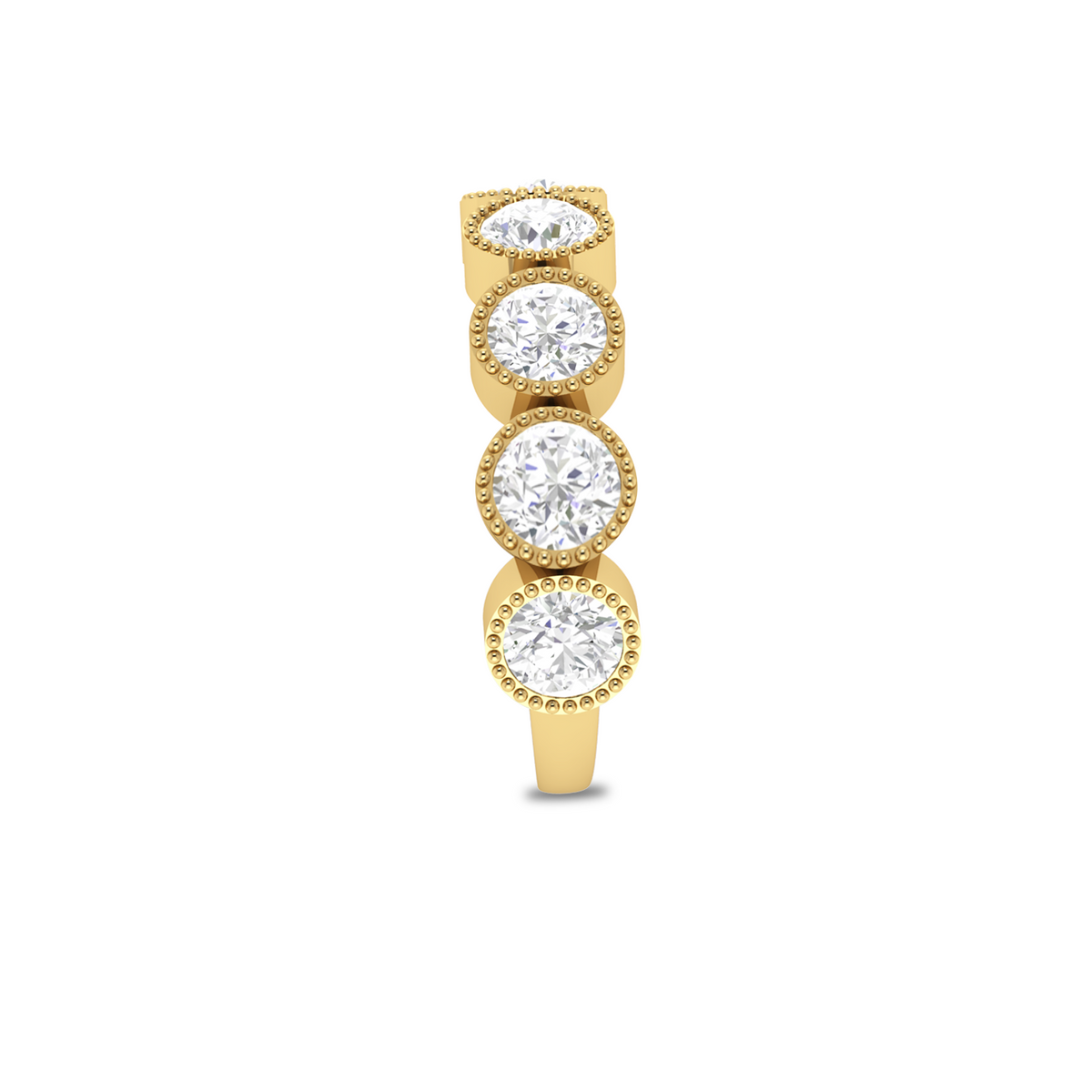5-Diamond Engagement Gold Plated Band Ring
