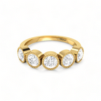 5-Diamond Engagement Gold Plated Band Ring