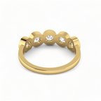 5-Diamond Engagement Gold Plated Band Ring