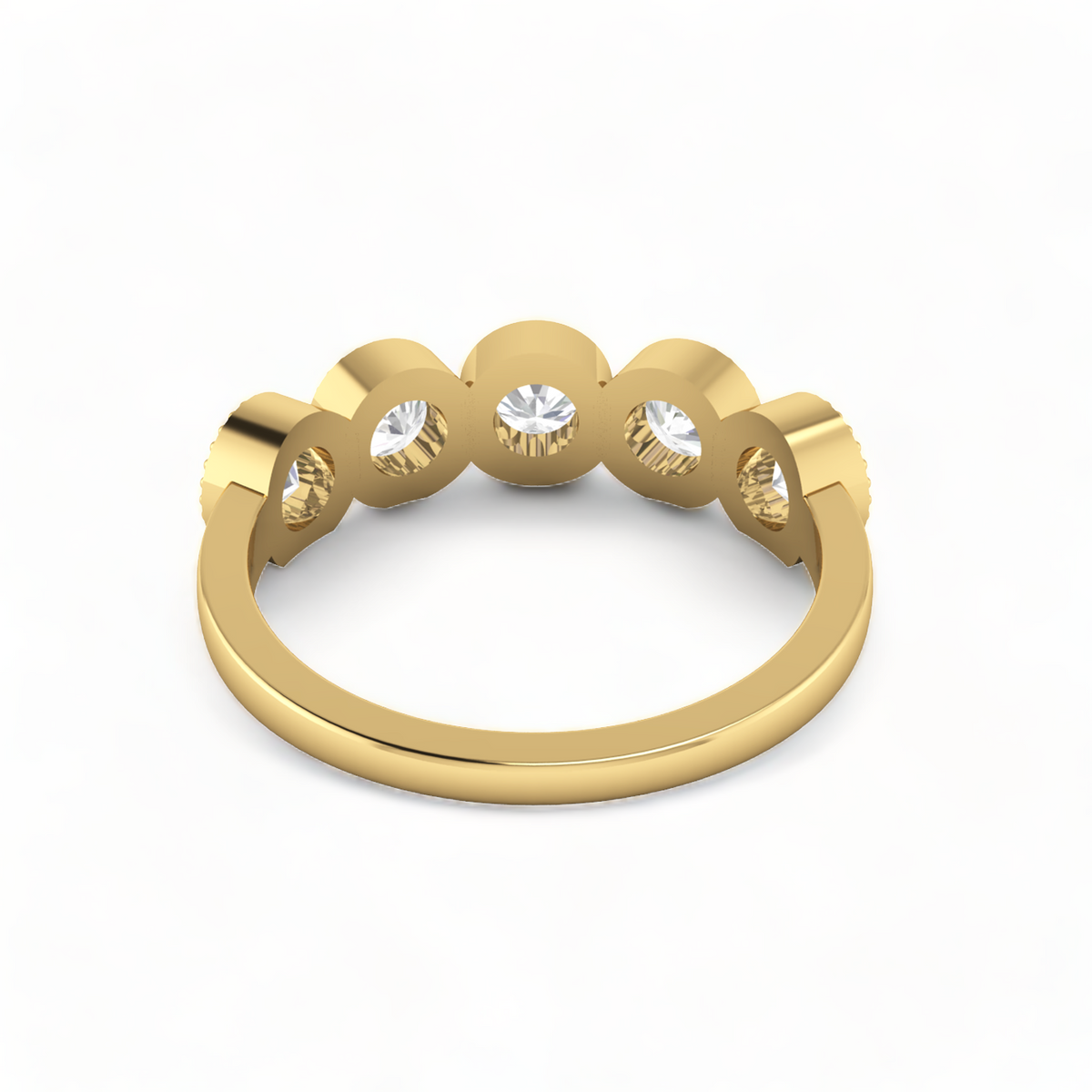 5-Diamond Engagement Gold Plated Band Ring