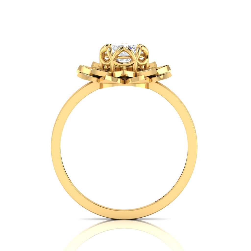 Sparkling Gold Plated Diamond Halo Ring
