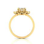 Sparkling Gold Plated Diamond Halo Ring