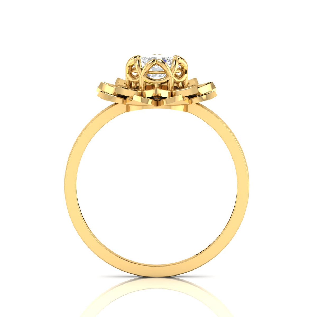 Sparkling Gold Plated Diamond Halo Ring