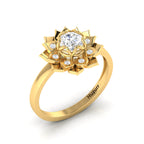Sparkling Gold Plated Diamond Halo Ring