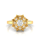 Sparkling Gold Plated Diamond Halo Ring