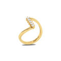 Five Diamond Gold Plated Ring For Women
