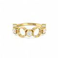 Yellow Gold Plated Spacy Diamond Ring